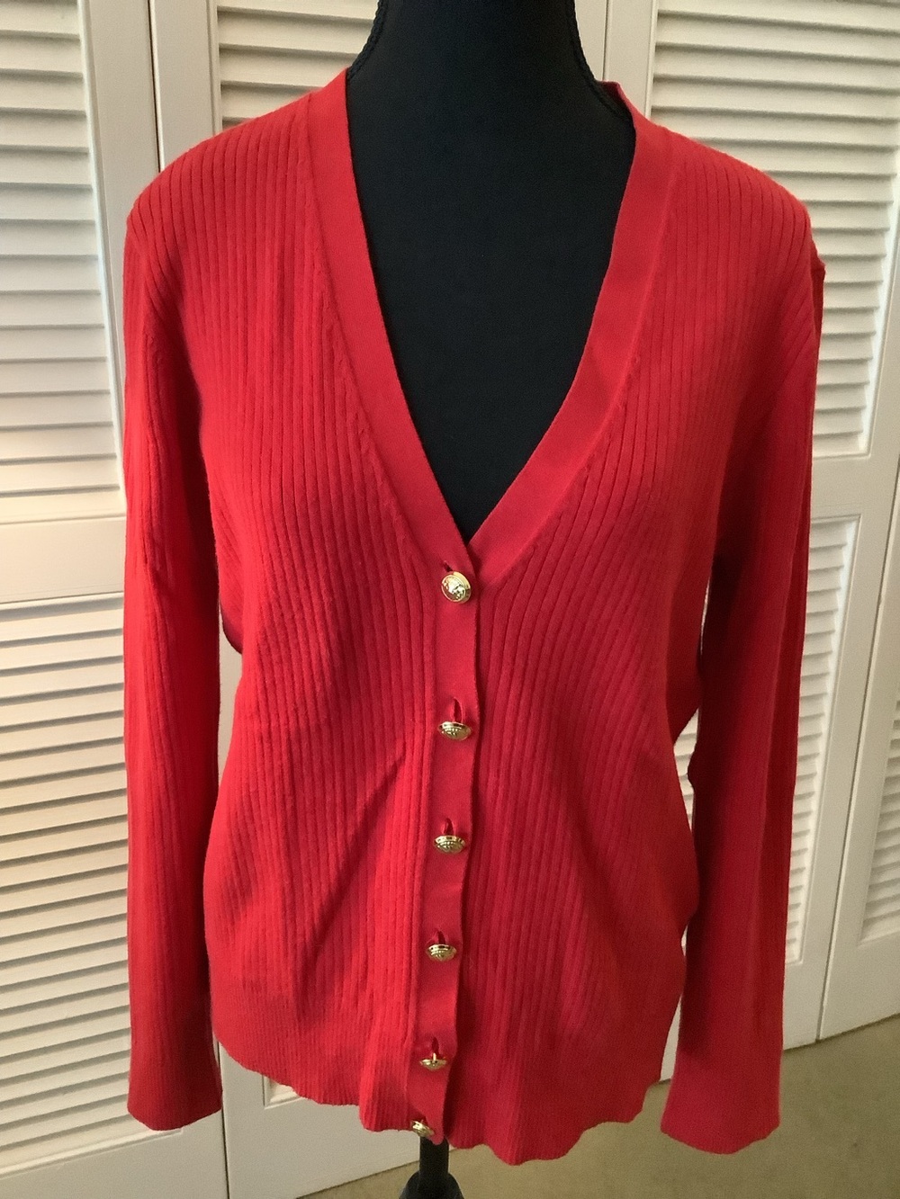 Anne Klein Cardigan - Red - Large